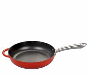 Küchenprofi gietijzeren hoge koekenpan/hapjespan 28cm rood